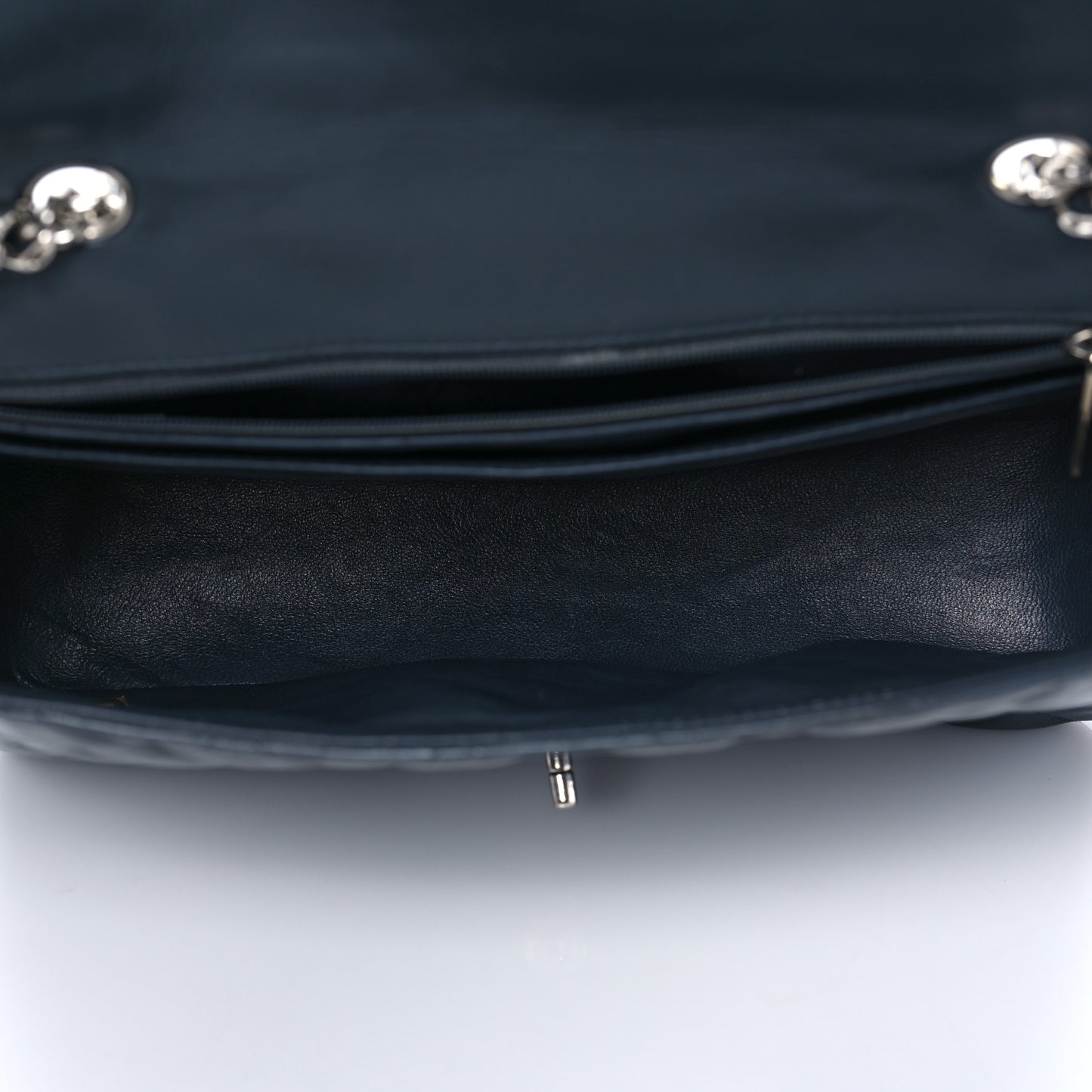 Lambskin Quilted Jumbo Single Flap Bijoux Chain Dark Grey
