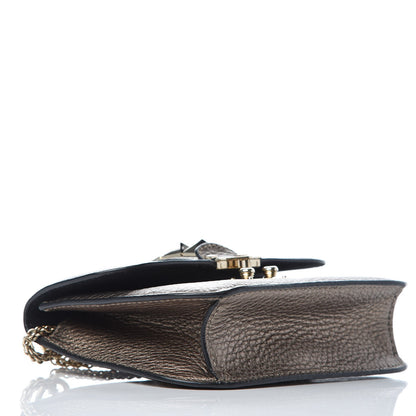 Valentino Garavani Metallic Vitello Small Glam Lock Rockstud Flap Sasso 4 of 8