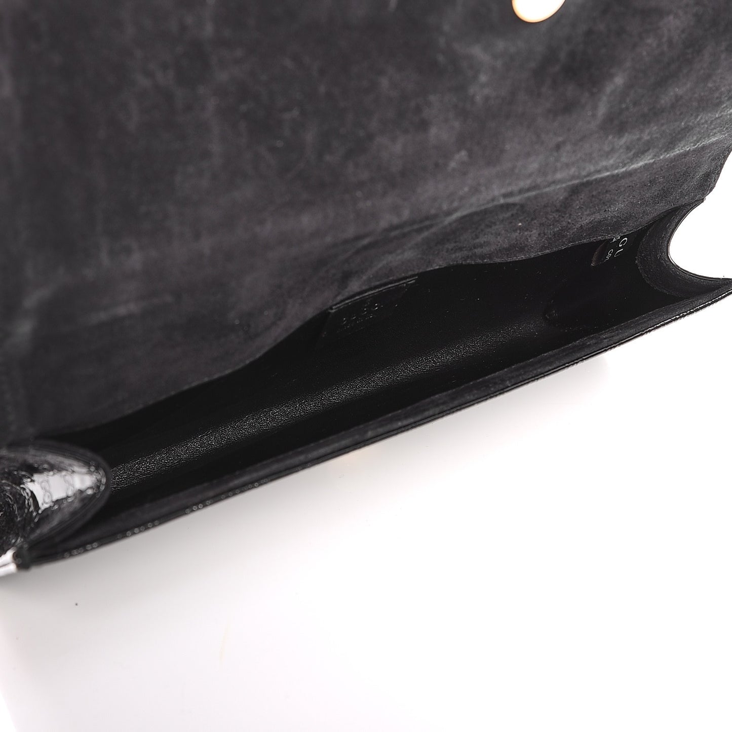 Patent Microguccissima Small Broadway Clutch Black