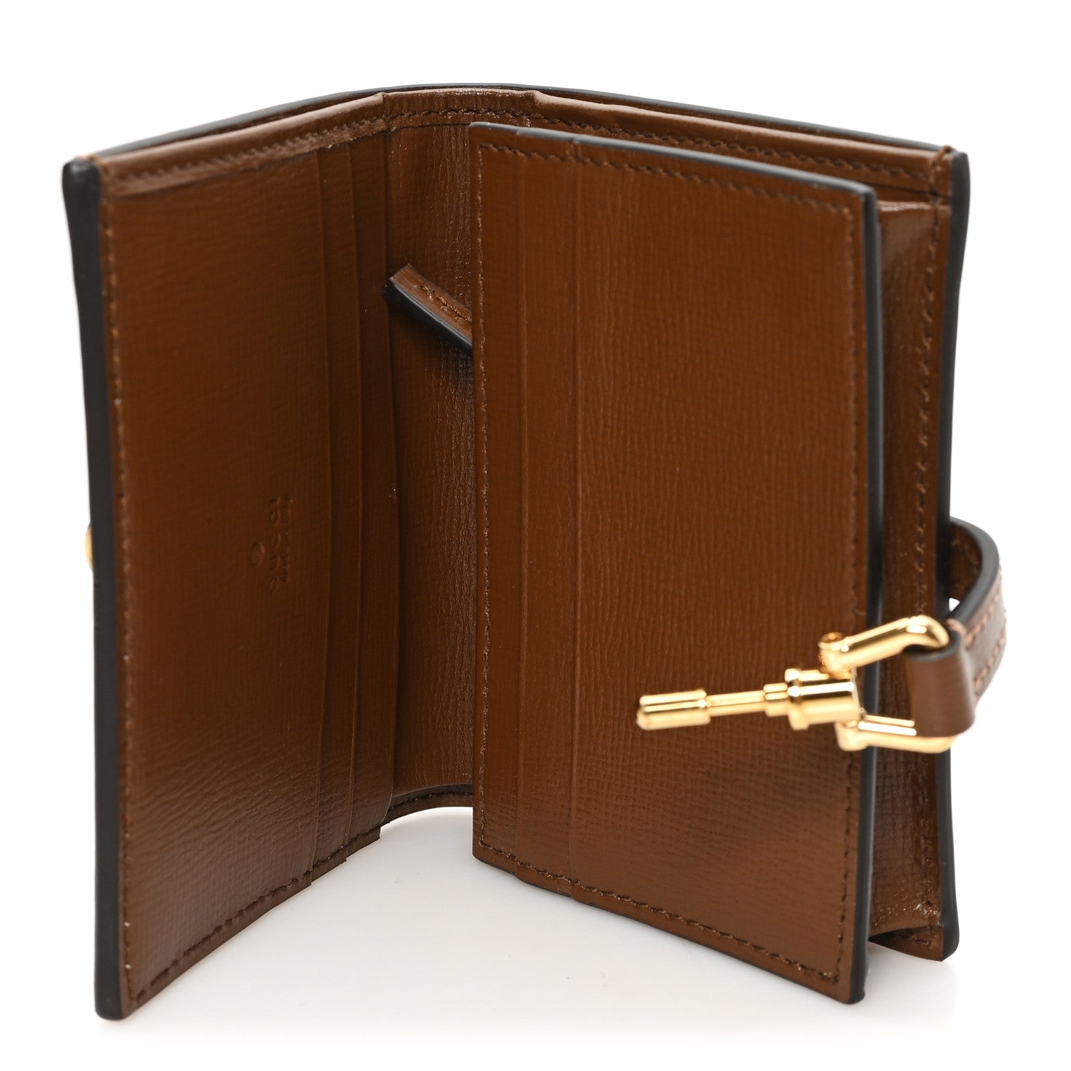 Gucci GG Supreme Monogram Textured Calfskin Web Jackie 1961 Card Case Beige Ebony Brown Sugar 5 of 7