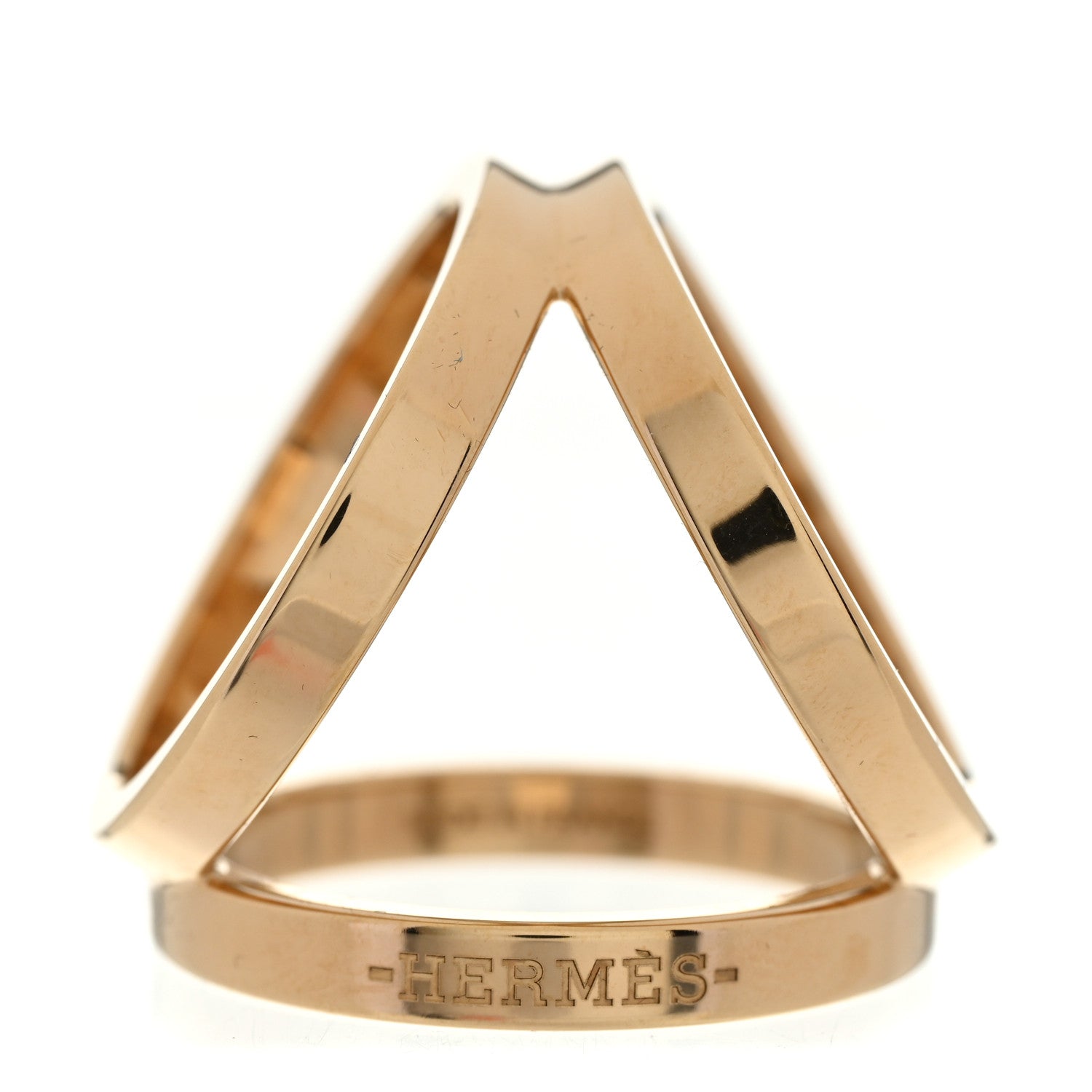 Hermes Permabrass Gold Plated Trio Scarf Ring 1 of 6
