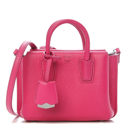 MCM Grained Calfskin Micro Milla Tote Beetroot Pink 1 of 11