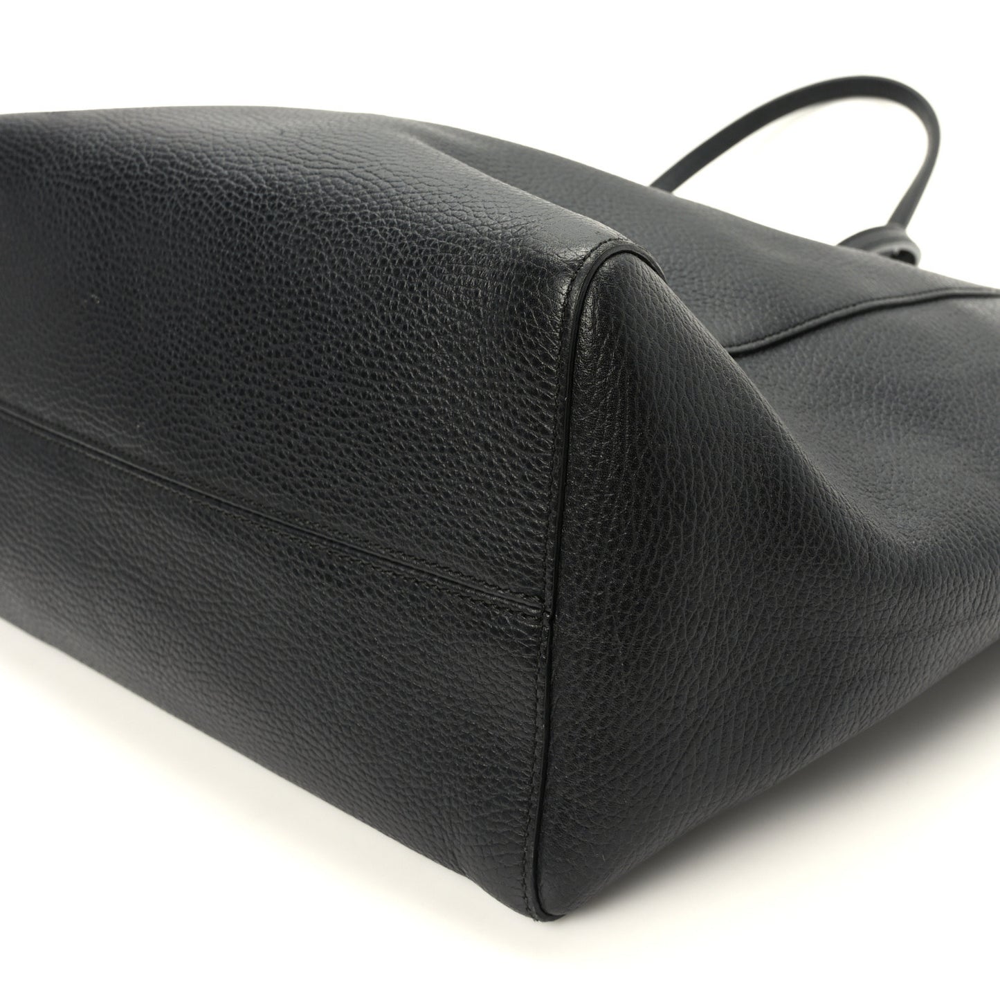 Pebbled Calfskin Medium Swing Tote Black