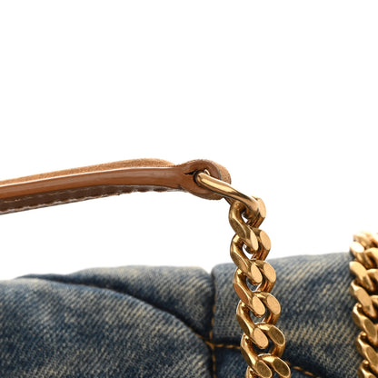 Saint Laurent Denim Quilted Small Loulou Puffer Monogram Chain Satchel Blue Cinnamon 11 of 11