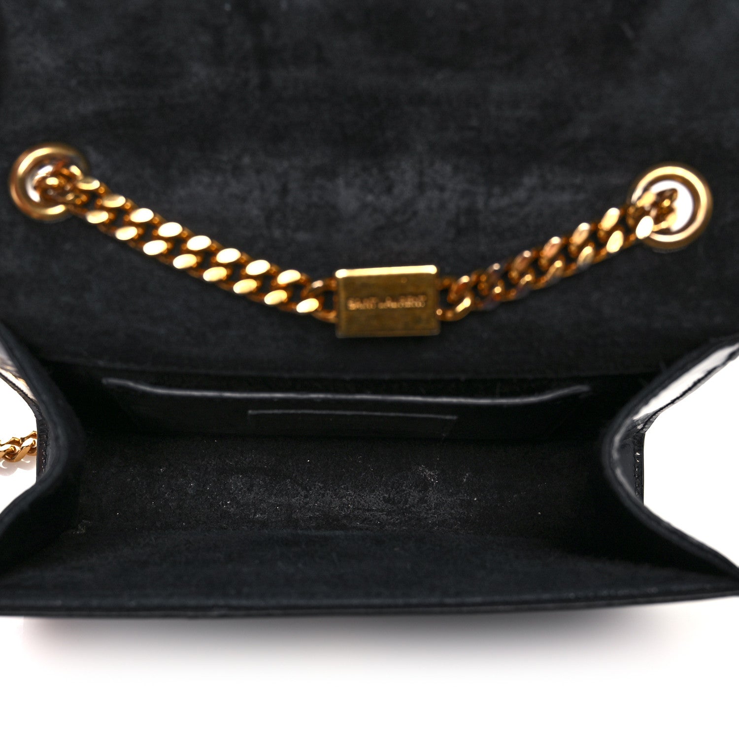 Saint Laurent Patent Small Classic Monogram Kate Tassel Satchel Black 5 of 13