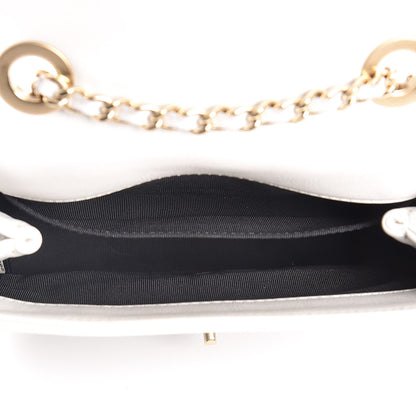 Chanel Calfskin Quilted Graphic Mini Flap Bag Black White 5 of 11