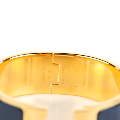 Hermes Enamel Wide Clic Clac H Bracelet PM Indigo Bleu 3 of 5