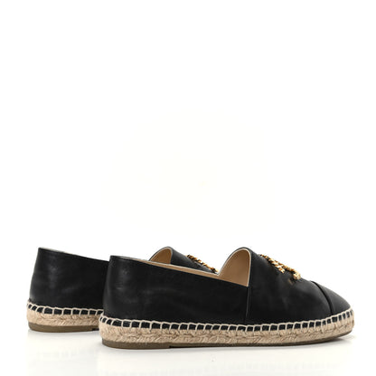 Chanel Calfskin Chain CC Espadrilles 38 Black 4 of 8