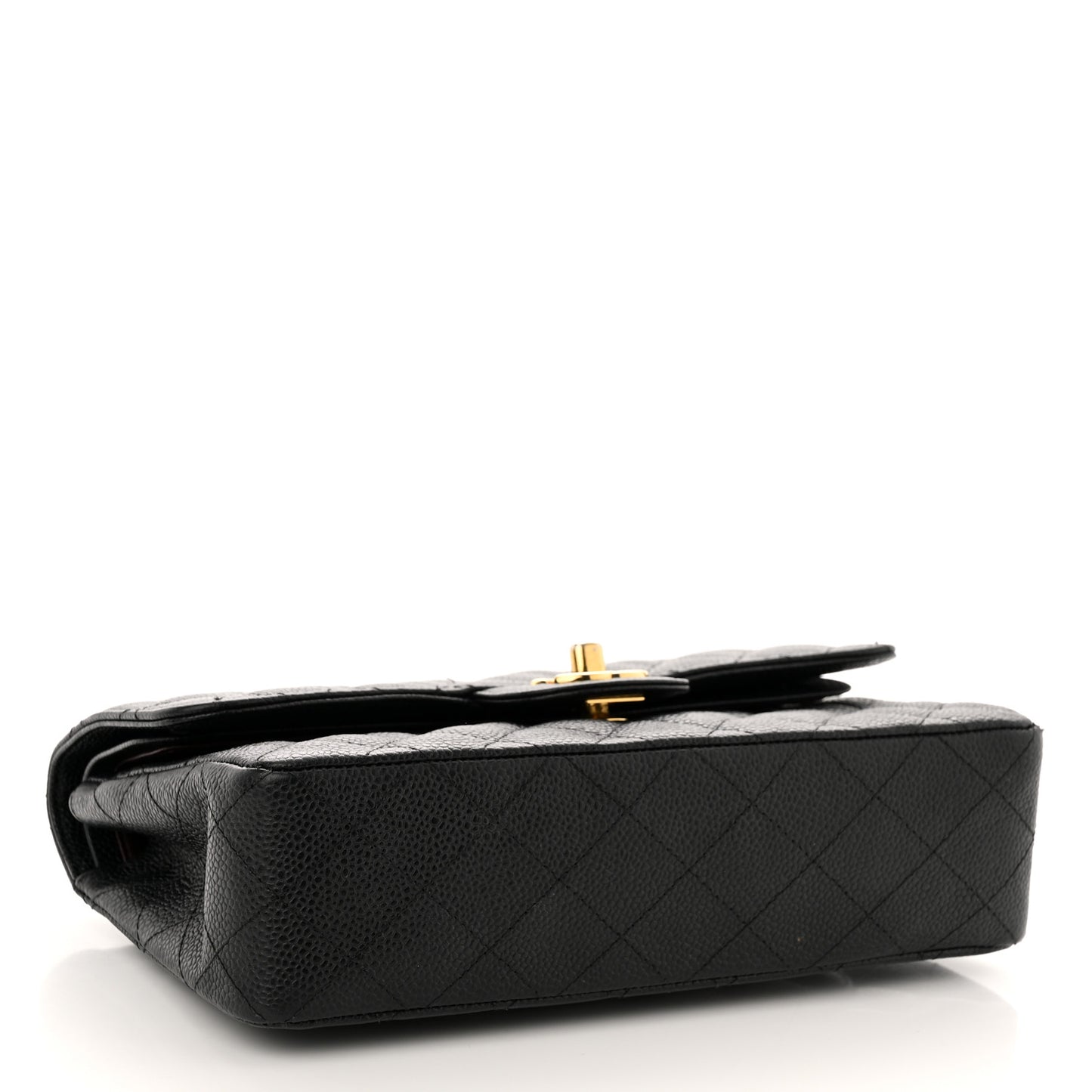 Caviar Quilted Small Double Flap Black