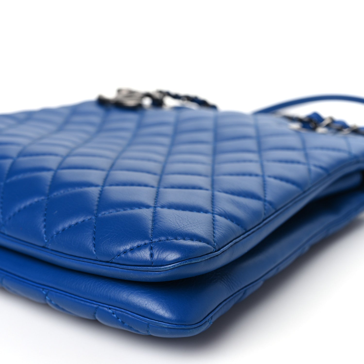 Chanel Lambskin Quilted Shopping Tote Blue 11 of 11