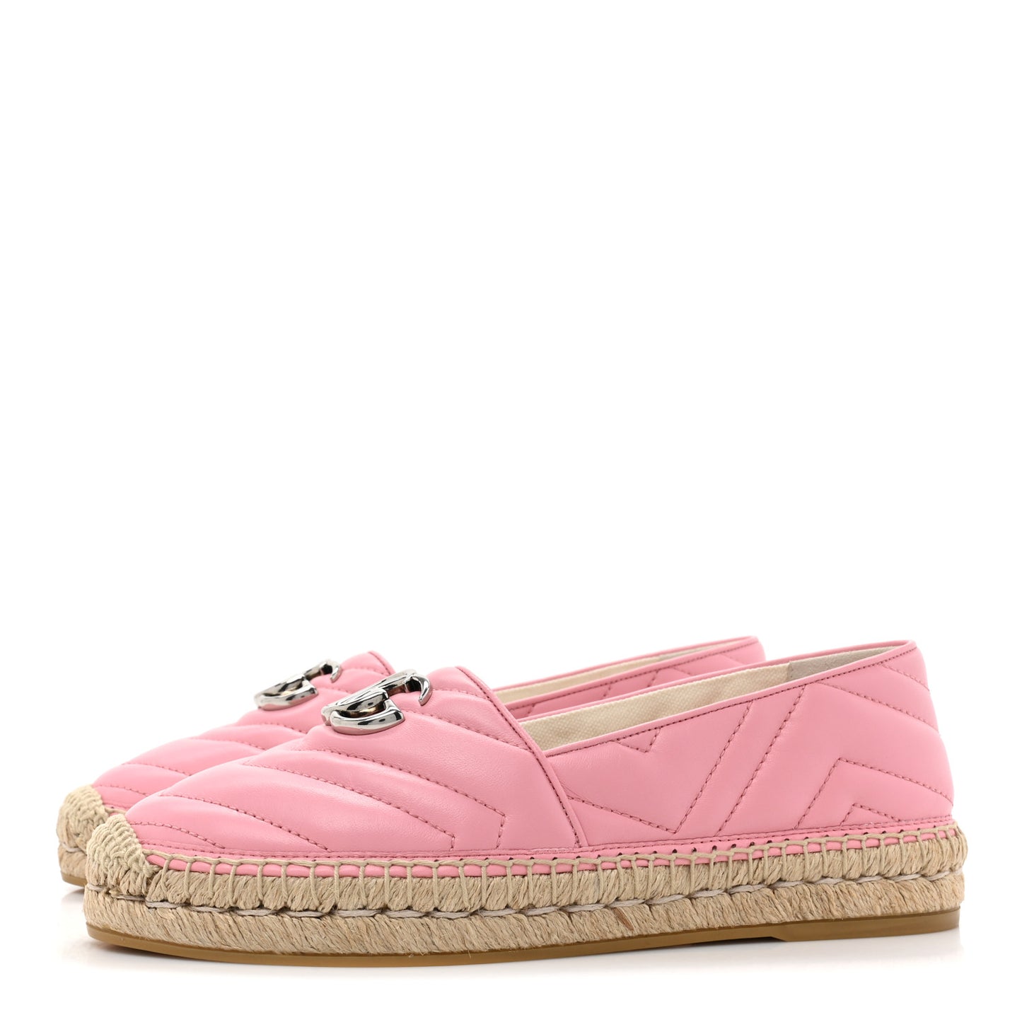 Nappa Matelasse GG Marmont Espadrilles 38.5 Wild Rose