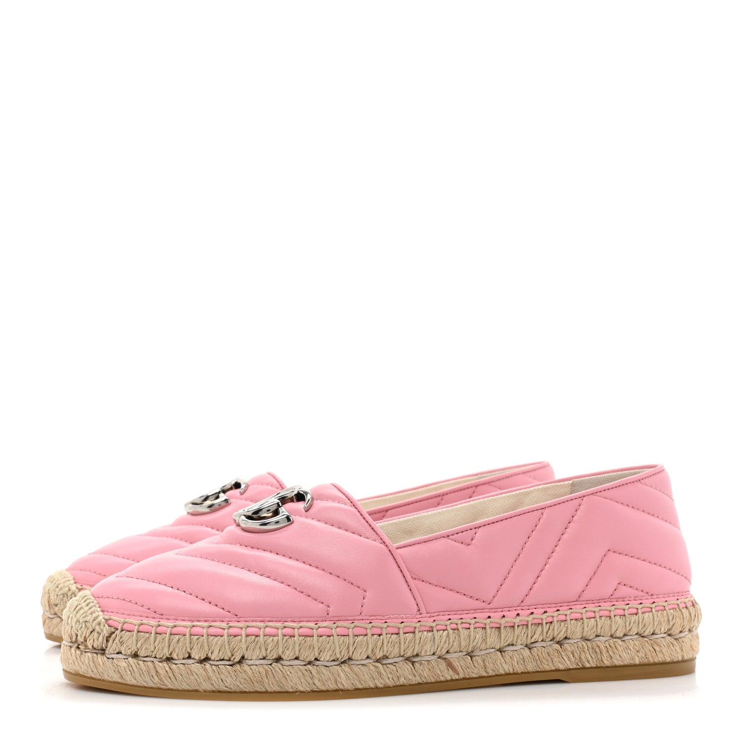 Gucci Nappa Matelasse GG Marmont Espadrilles 38.5 Wild Rose 3 of 9