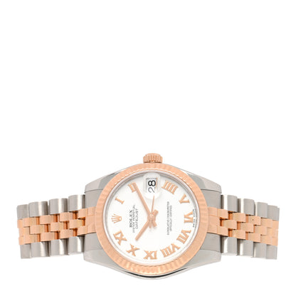 Rolex Stainless Steel 18K Everose Gold 31mm Oyster Perpetual Datejust Watch White Roman 178271 2 of 5