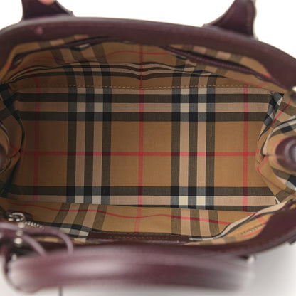 Burberry Derby Calfskin House Check Small Banner Tote Mahogany Red 5 of 21