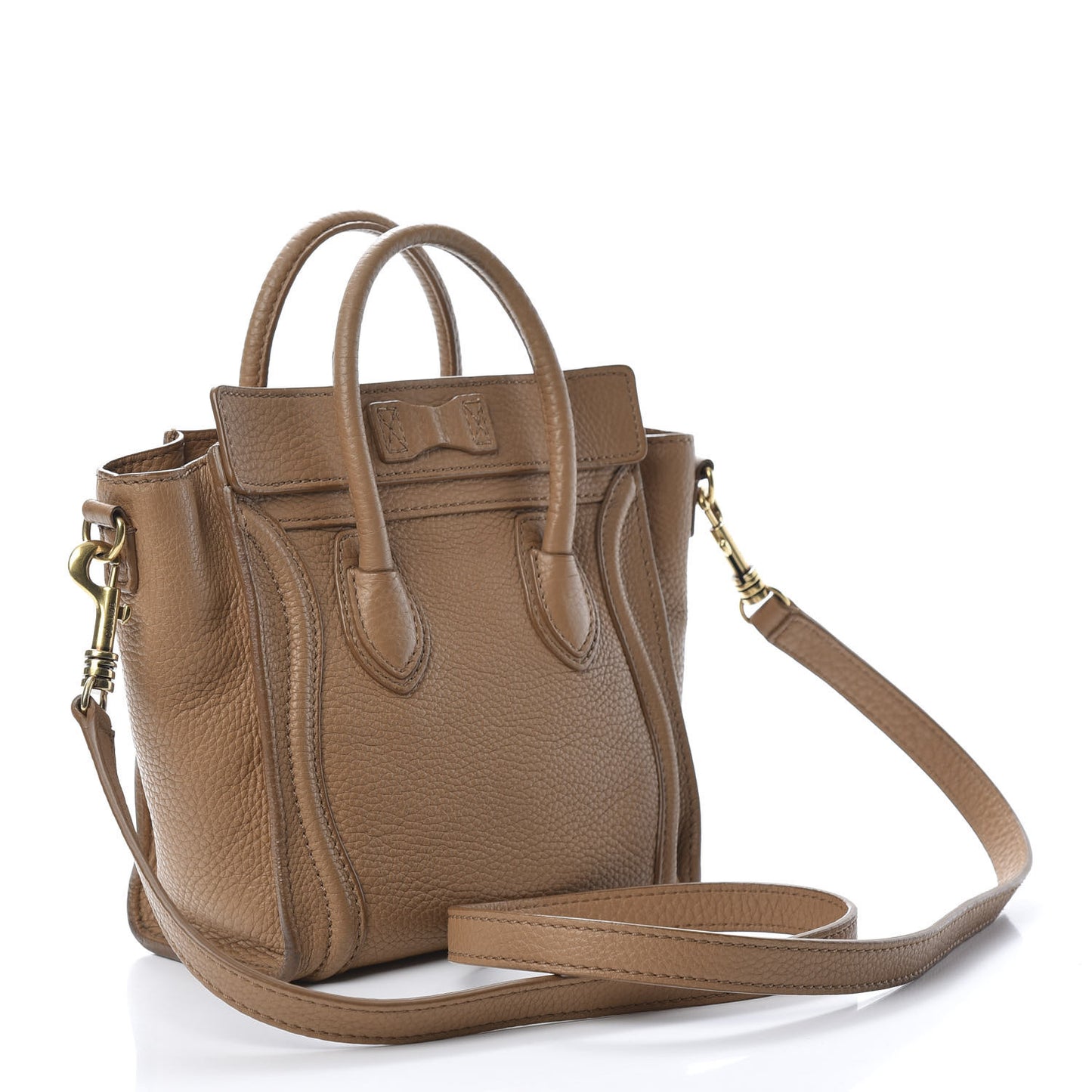 Drummed Calfskin Nano Luggage Camel