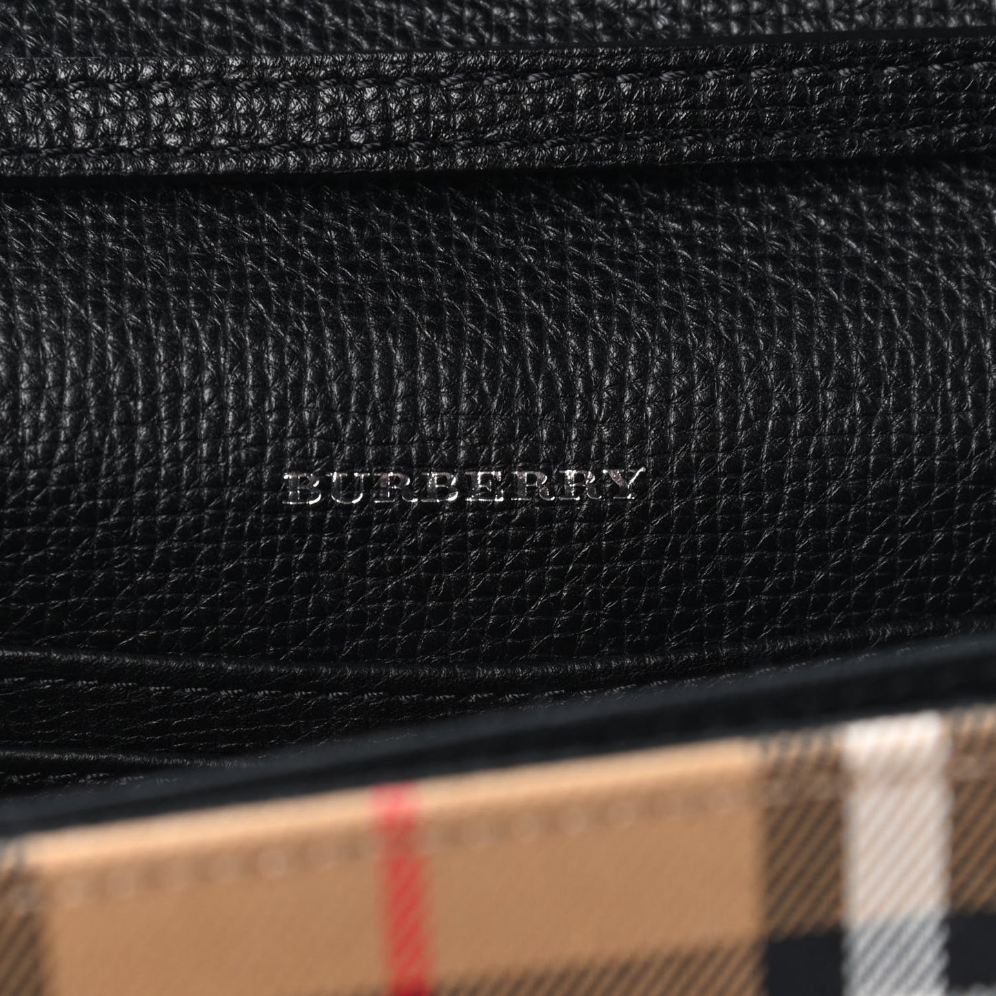 Grainy Calfskin Vintage Check Mini Macken Crossbody Bag Black