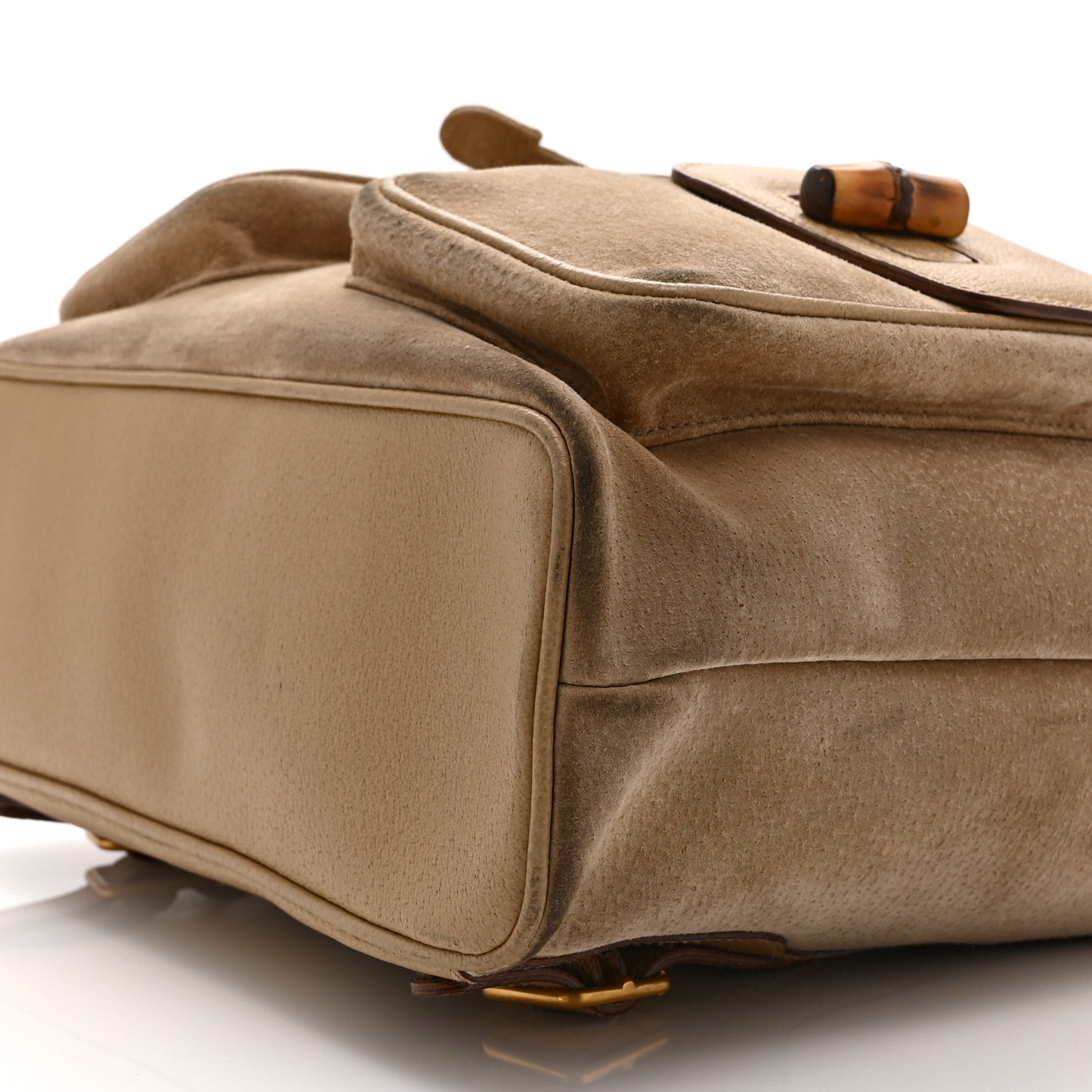 Suede Bamboo Backpack Beige