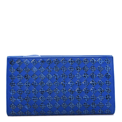 Bottega Veneta Nappa Ayers Intrecciato Clutch Wallet Blue 1 of 10