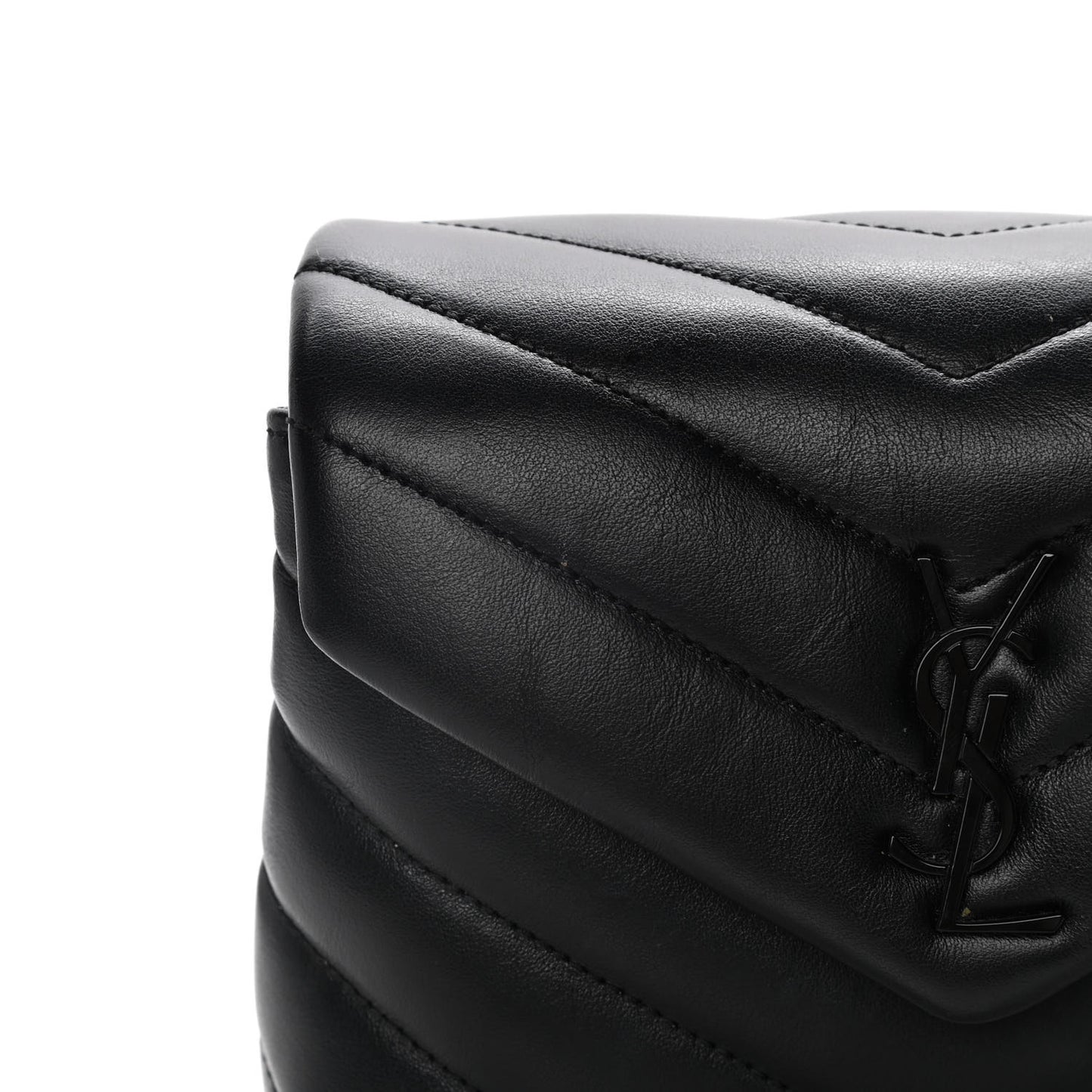 Calfskin Y Quilted Monogram Toy Loulou Crossbody Bag Black