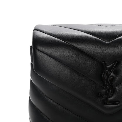 Saint Laurent Calfskin Y Quilted Monogram Toy Loulou Crossbody Bag Black 14 of 16