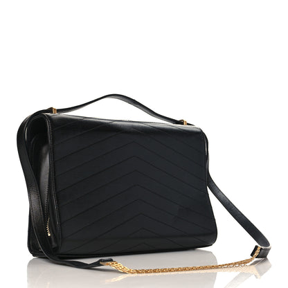 Chanel Calfskin Chevron Quilted Medal Flap Black 3 of 9