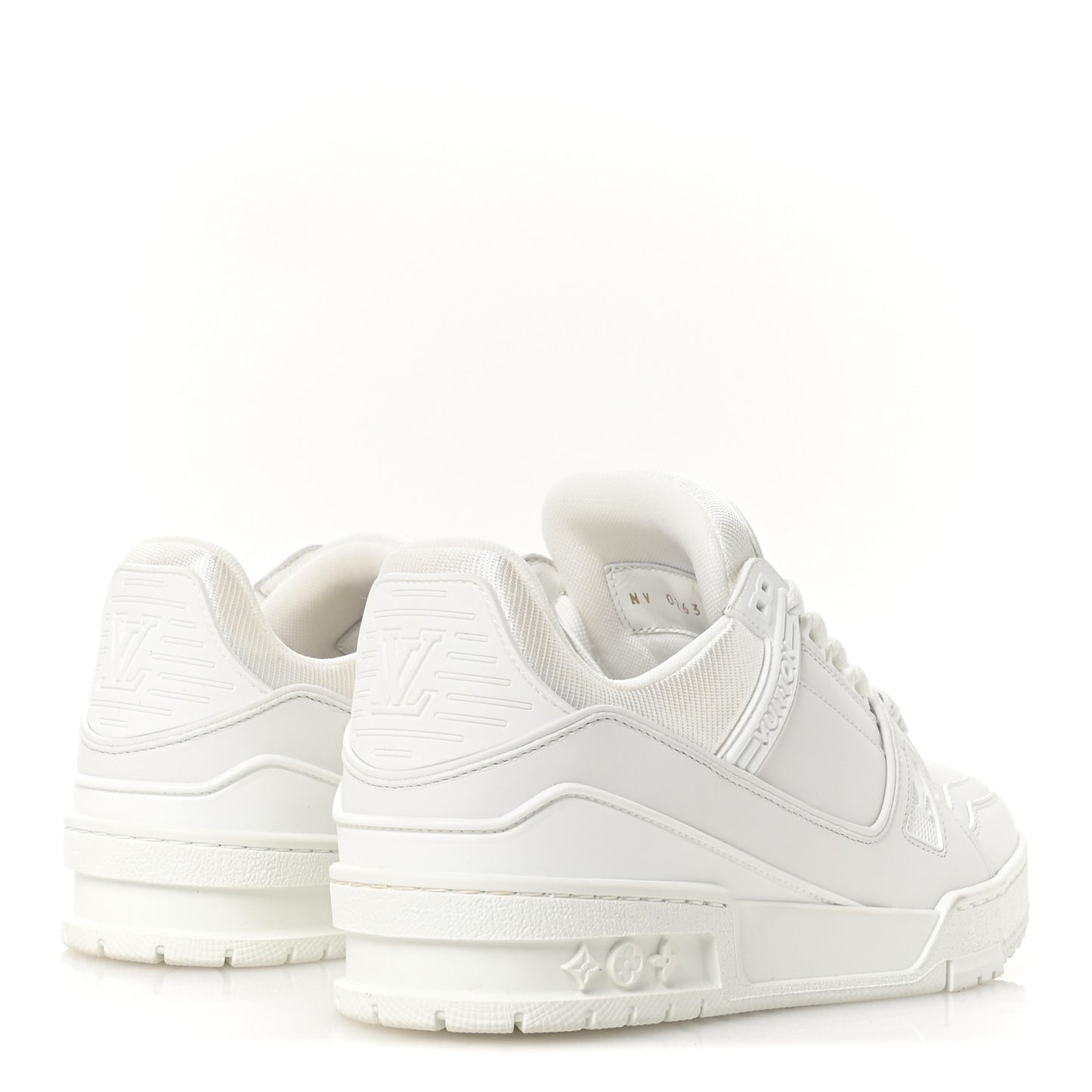 Calfskin Womens LV Trainer Sneakers 37.5 White