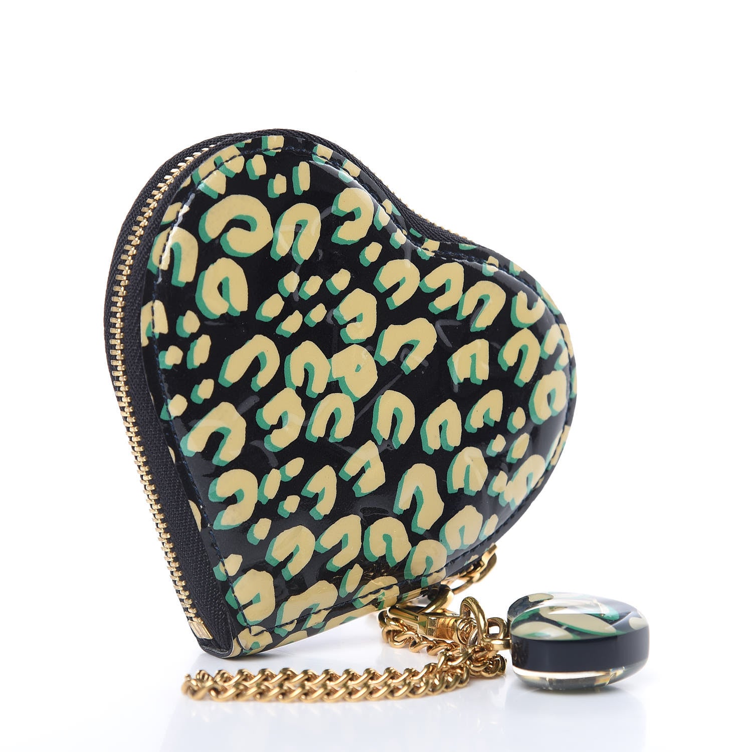 Louis Vuitton Vernis Leopard Coeur Heart Coin Purse Blue Infini 3 of 6