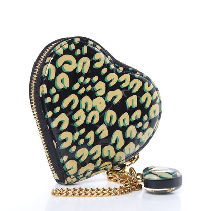Louis Vuitton Vernis Leopard Coeur Heart Coin Purse Blue Infini 3 of 6