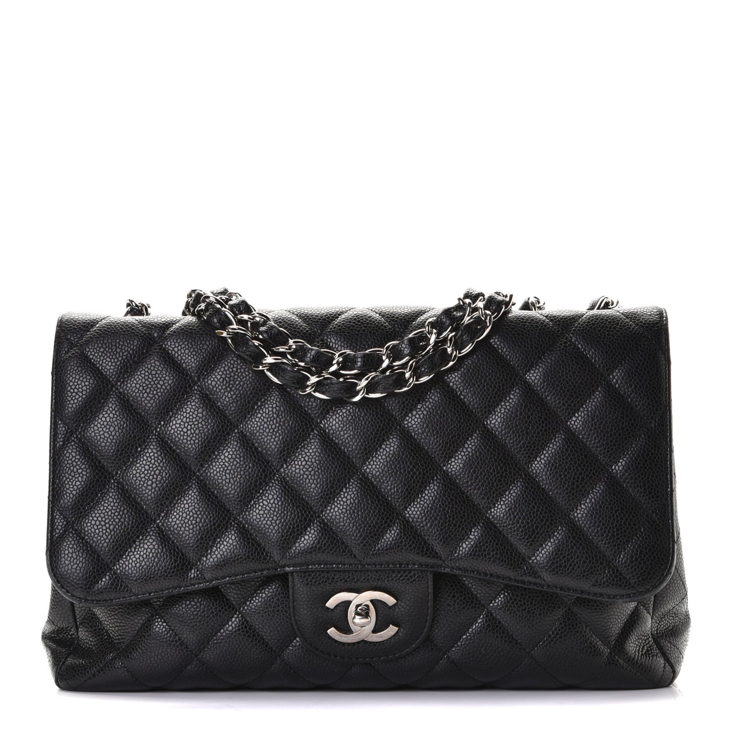 Caviar Quilted Jumbo Single Flap Black