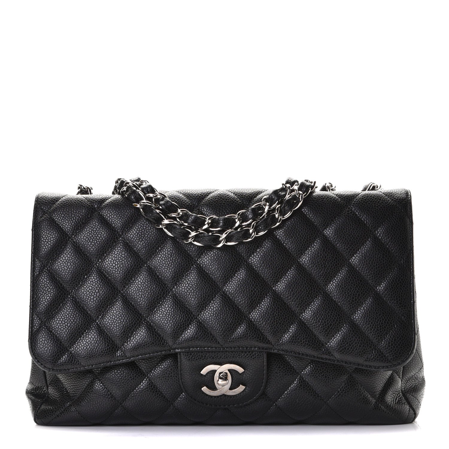 Chanel Caviar Quilted Jumbo Single Flap Black 1 of 8