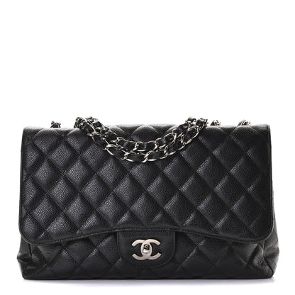 Chanel Caviar Quilted Jumbo Single Flap Black 1 of 8