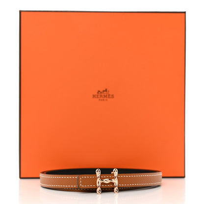 Hermes Swift Epsom 13mm H Torsade Belt 75 30 Black Gold 7 of 7