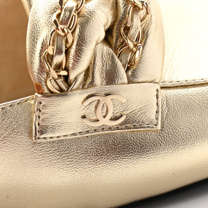 Chanel Metallic Lambskin Chain Braided Mules 40.5 Light Gold 7 of 16