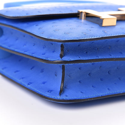 Hermes Ostrich Constance 18 Bleuet 6 of 11