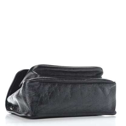 Saint Laurent Crinkled Calfskin Matelasse Monogram Medium Niki Chain Satchel Black 3 of 11