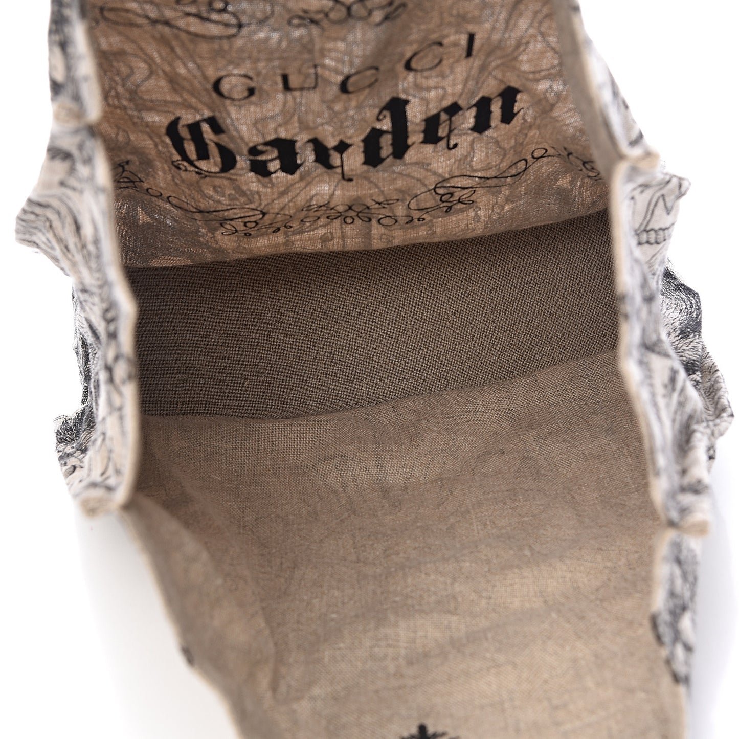 X JAYDE FISH Linen Garden Vertical Tote Black Beige