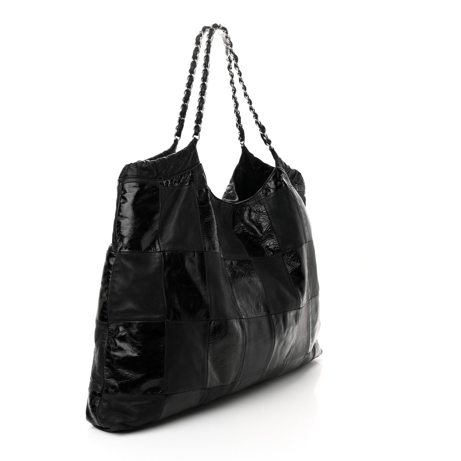 Chanel Patent Patchwork Large Brooklyn Tote Black 2 of 14