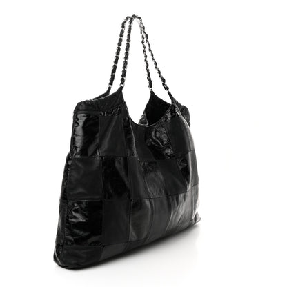 Chanel Patent Patchwork Large Brooklyn Tote Black 2 of 14