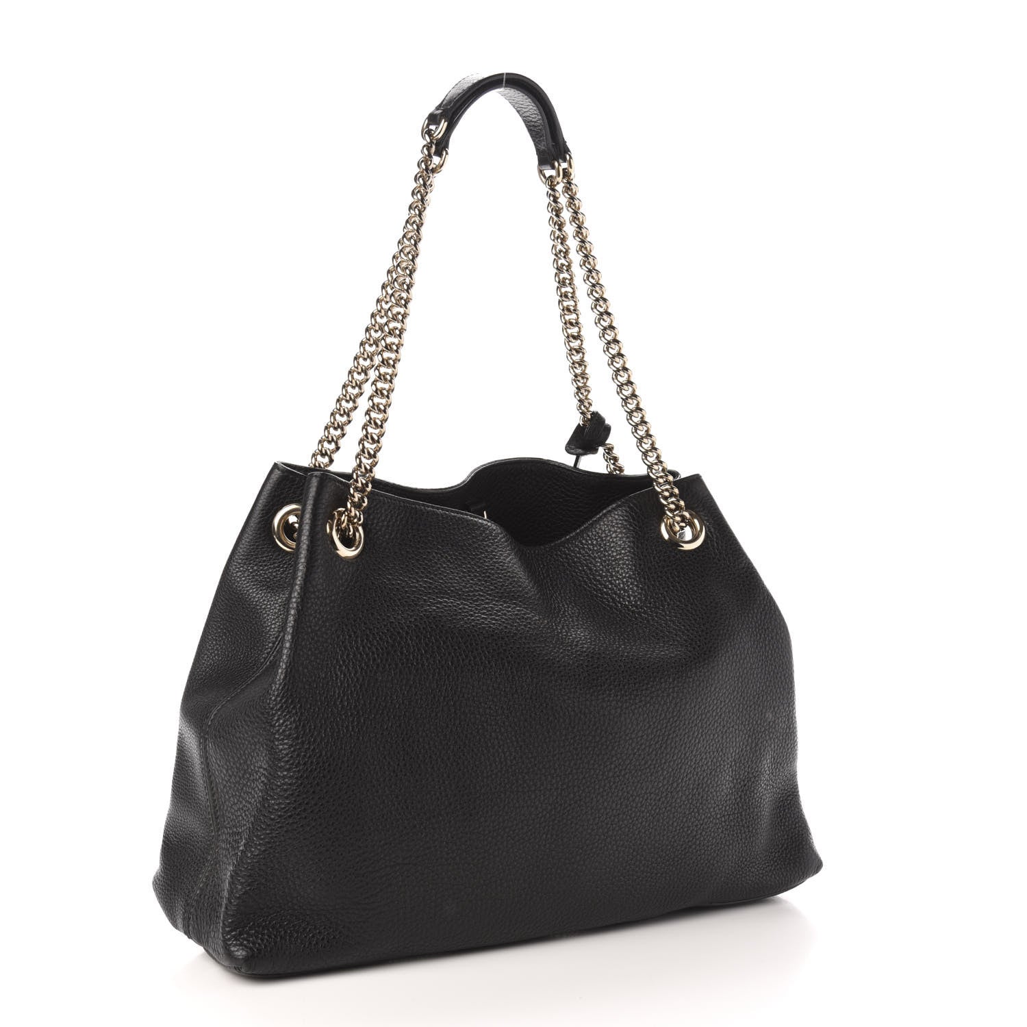 Gucci Pebbled Calfskin Medium Soho Chain Shoulder Bag Black 3 of 13