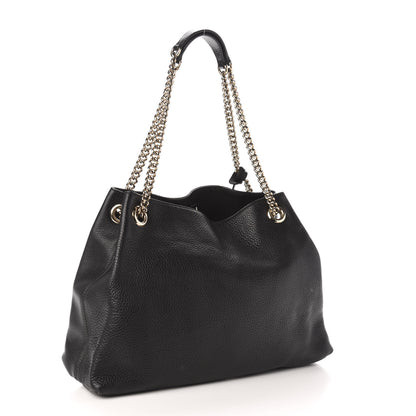 Gucci Pebbled Calfskin Medium Soho Chain Shoulder Bag Black 3 of 13