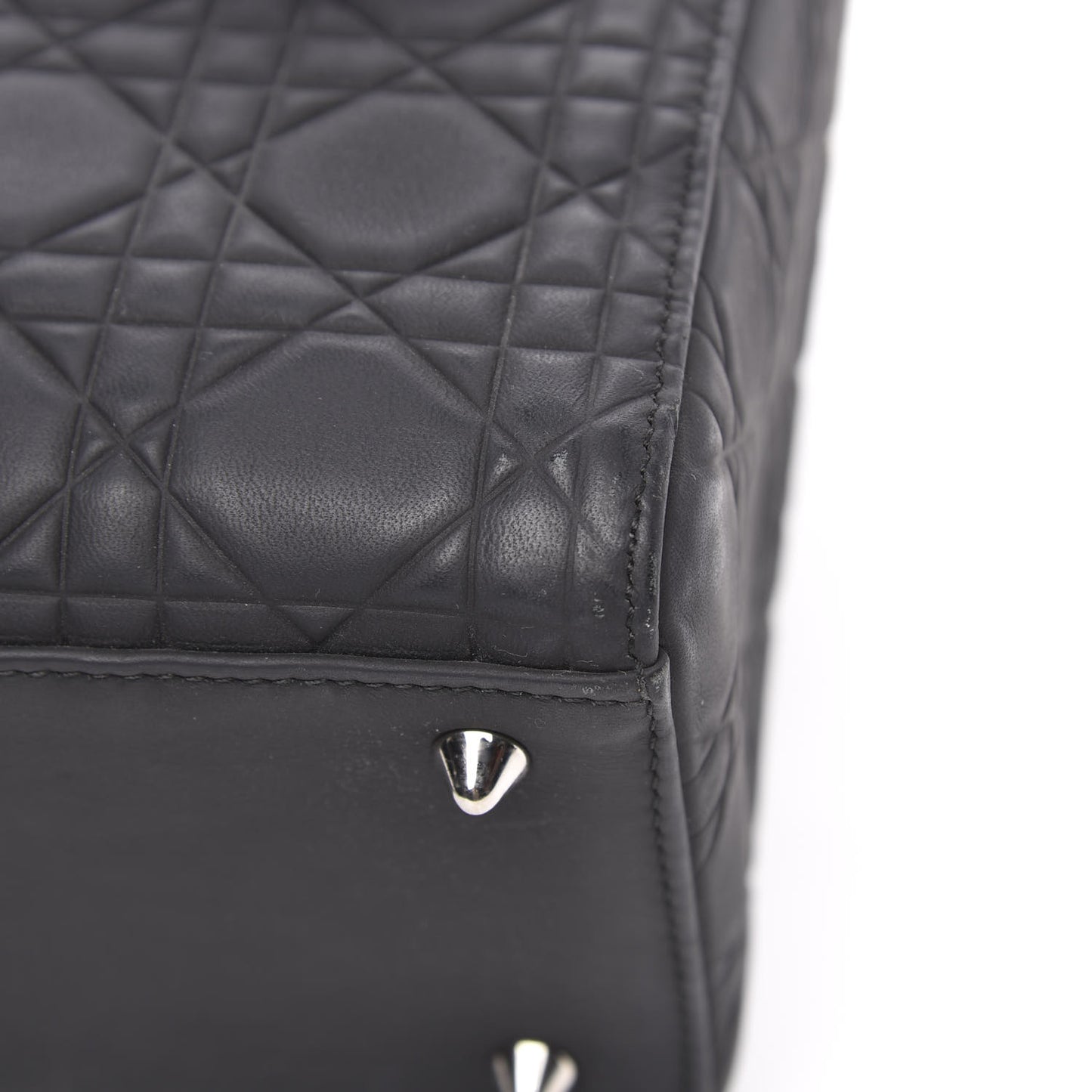 Ultra Matte Calfskin Cannage Medium Lady Dior Black