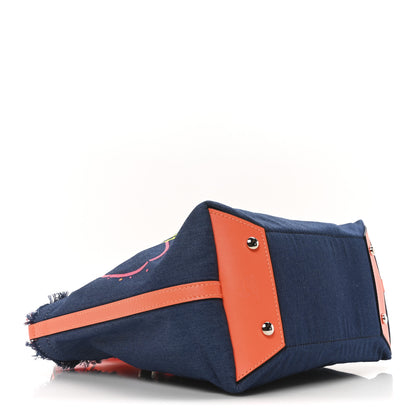 Christian Louboutin Denim Printed Mini Frangibus Tote Blue Multicolor 3 of 8