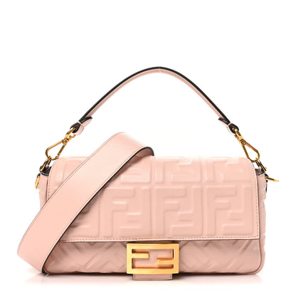 Fendi Nappa FF 1974 Embossed Baguette Baby Pink 1 of 10