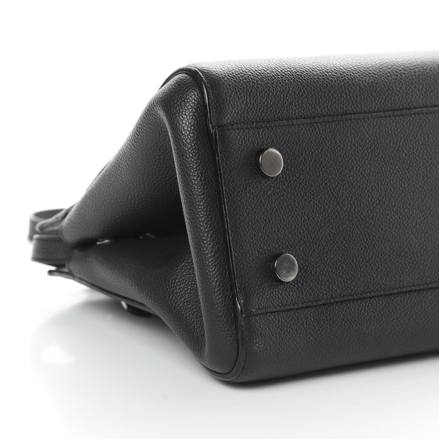 Grained Calfskin Small Cabas Rive Gauche Black