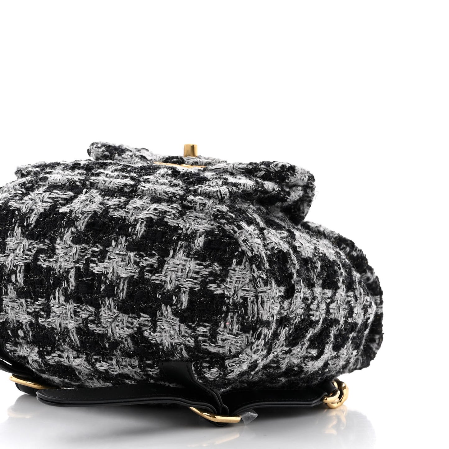 Wool Tweed Elegant Backpack Black Grey