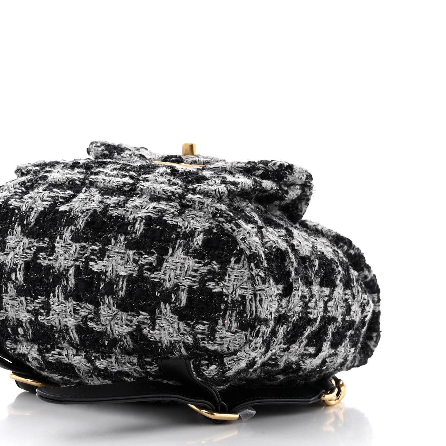 Chanel Wool Tweed Elegant Backpack Black Grey 10 of 13