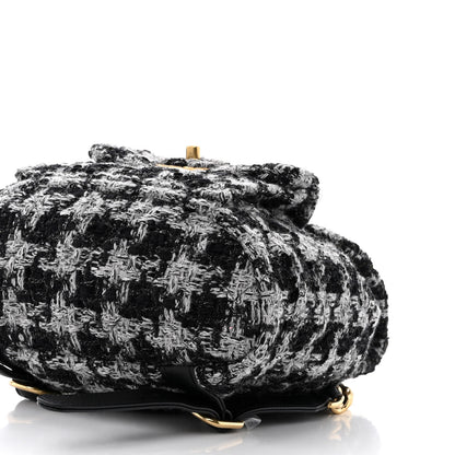 Chanel Wool Tweed Elegant Backpack Black Grey 10 of 13