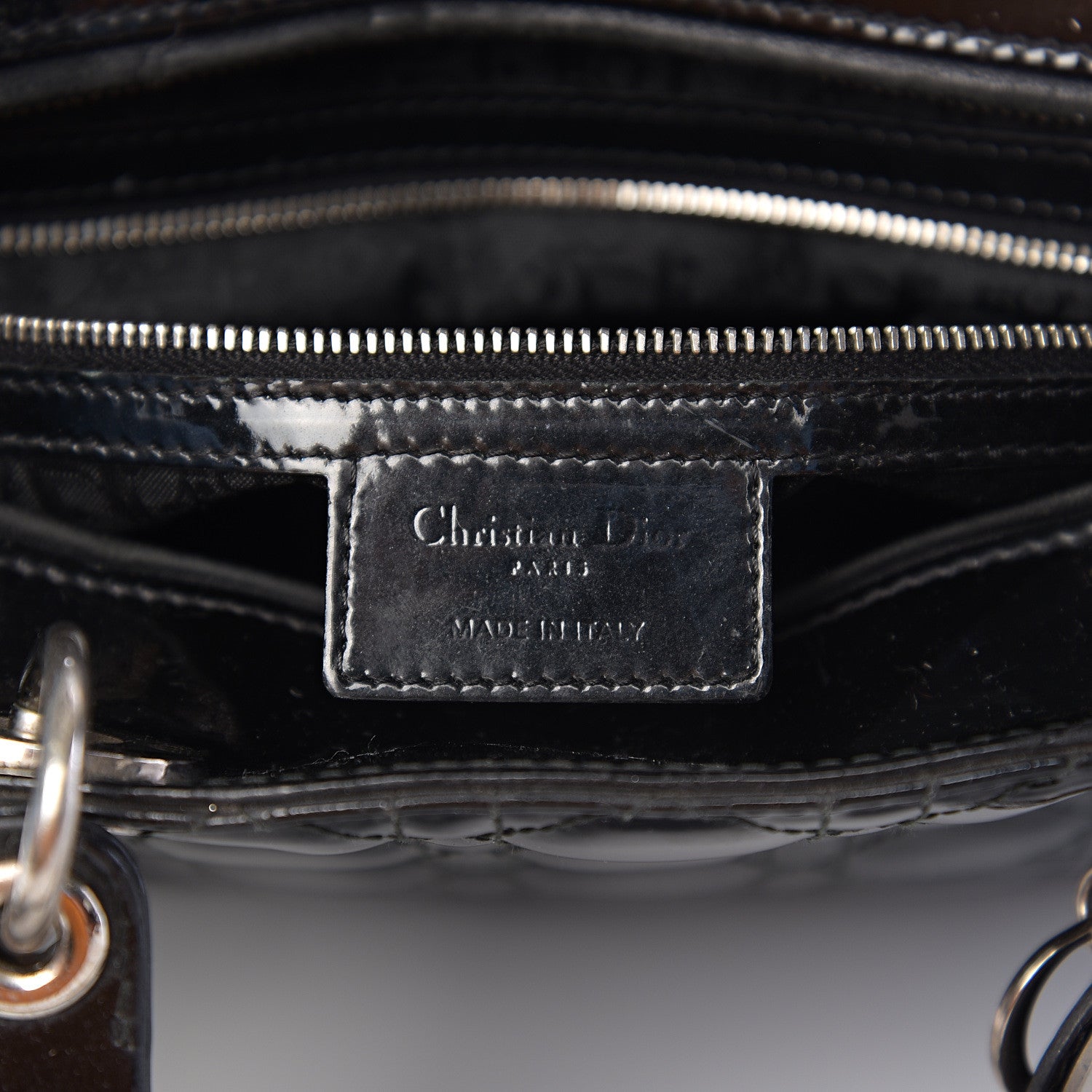 Christian Dior Patent Cannage Large Whipstitch Lady Dior Black 5 of 9