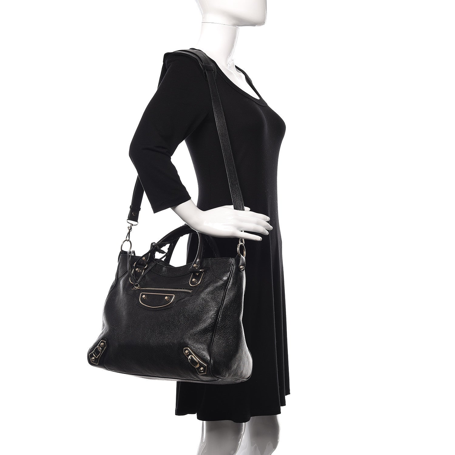 Balenciaga Chevre Gold Metallic Edge Hardware Velo Black 2 of 11