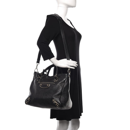 Balenciaga Chevre Gold Metallic Edge Hardware Velo Black 2 of 11